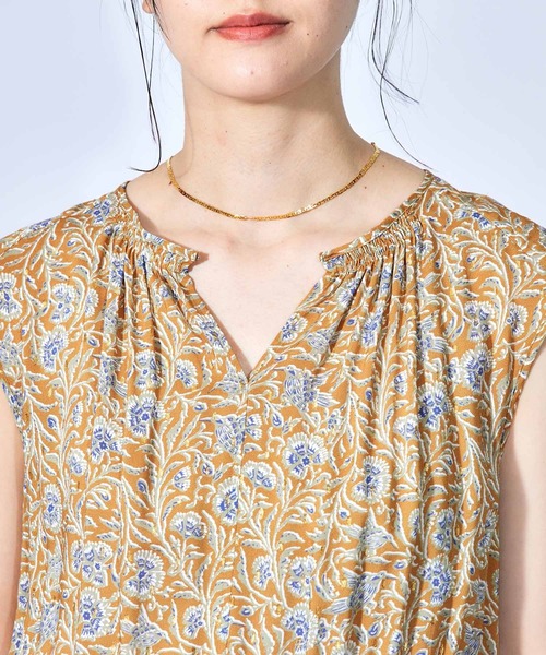 ROPE'（ロペ）の「【DEVEAUX】レーヨンラメプリントティアードワンピース（ワンピース・レディース・ベージュ系その他/グリーン系その他2・36/38）」の13枚目の写真