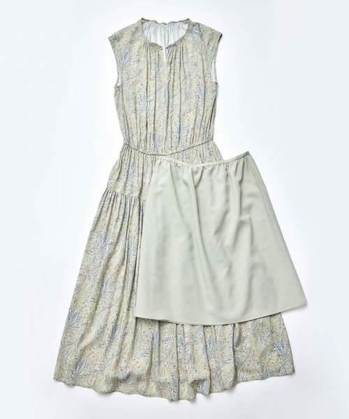 ROPE'（ロペ）の「【DEVEAUX】レーヨンラメプリントティアードワンピース（ワンピース・レディース・ベージュ系その他/グリーン系その他2・36/38）」の19枚目の写真