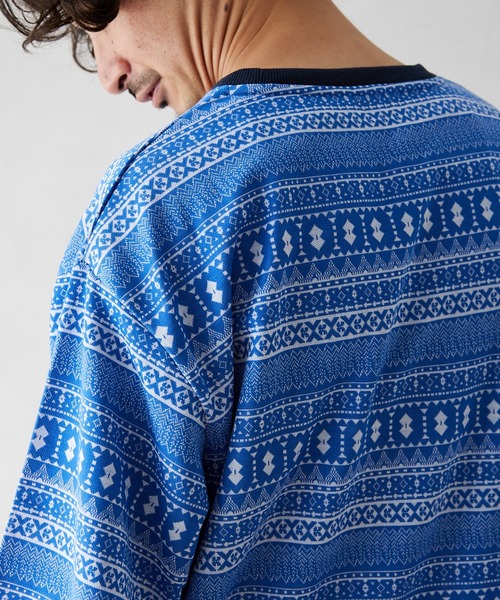 JOURNAL STANDARD relume（ジャーナルスタンダード　レリューム）の「ジャガード織り 半袖Tシャツ（Tシャツ/カットソー・メンズ・ブラック/ネイビー/グリーン/ブルー系その他・MEDIUM/LARGE）」の19枚目の写真