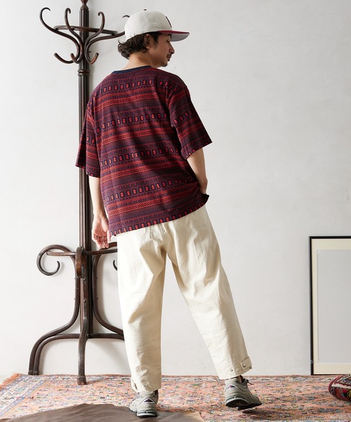 JOURNAL STANDARD relume（ジャーナルスタンダード　レリューム）の「ジャガード織り 半袖Tシャツ（Tシャツ/カットソー・メンズ・ブラック/ネイビー/グリーン/ブルー系その他・MEDIUM/LARGE）」の6枚目の写真