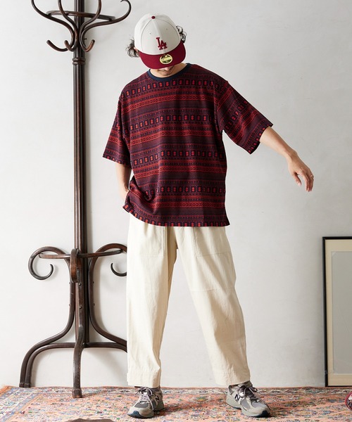 JOURNAL STANDARD relume（ジャーナルスタンダード　レリューム）の「ジャガード織り 半袖Tシャツ（Tシャツ/カットソー・メンズ・ブラック/ネイビー/グリーン/ブルー系その他・MEDIUM/LARGE）」の20枚目の写真