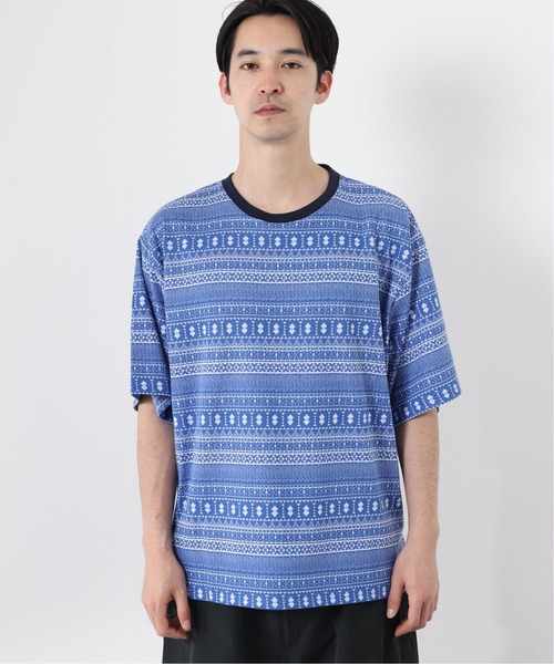 JOURNAL STANDARD relume（ジャーナルスタンダード　レリューム）の「ジャガード織り 半袖Tシャツ（Tシャツ/カットソー・メンズ・ブラック/ネイビー/グリーン/ブルー系その他・MEDIUM/LARGE）」の9枚目の写真