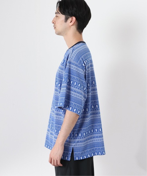 JOURNAL STANDARD relume（ジャーナルスタンダード　レリューム）の「ジャガード織り 半袖Tシャツ（Tシャツ/カットソー・メンズ・ブラック/ネイビー/グリーン/ブルー系その他・MEDIUM/LARGE）」の17枚目の写真