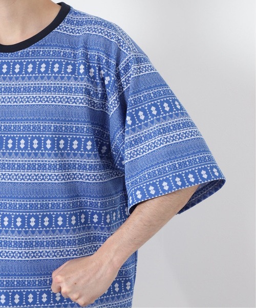 JOURNAL STANDARD relume（ジャーナルスタンダード　レリューム）の「ジャガード織り 半袖Tシャツ（Tシャツ/カットソー・メンズ・ブラック/ネイビー/グリーン/ブルー系その他・MEDIUM/LARGE）」の21枚目の写真