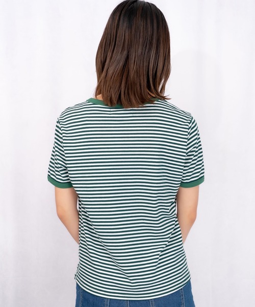 Loco Ocean(ロコオーシャン)の「カラーボーダーリンガーTシャツ(Tシャツ/カットソー・レディース・ブラック/オレンジ/グリーン・M/L/XL)」の21枚目の写真