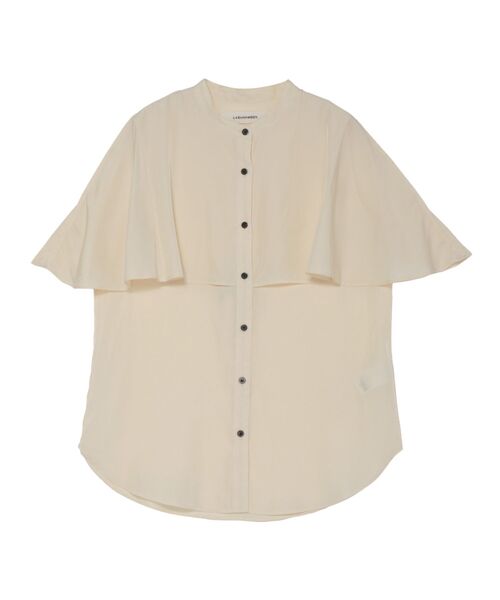 LAGUNAMOON(ラグナムーン)の「バイカラーボタンブラウス(シャツ/ブラウス・レディース・ホワイト/ライトグレー/ブラウン・FREE)」の2枚目の写真