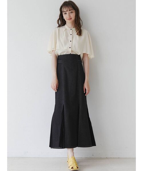 LAGUNAMOON(ラグナムーン)の「バイカラーボタンブラウス(シャツ/ブラウス・レディース・ホワイト/ライトグレー/ブラウン・FREE)」の20枚目の写真