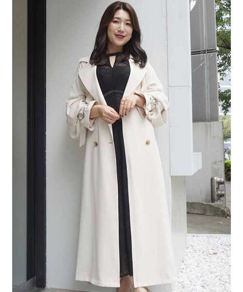 MERCURYDUO（マーキュリーデュオ）の「バックフレアトレンチコート（トレンチコート・レディース・ベージュ/アイボリー・SMALL/MEDIUM）」の7枚目の写真