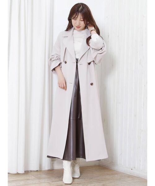 MERCURYDUO（マーキュリーデュオ）の「バックフレアトレンチコート（トレンチコート・レディース・ベージュ/アイボリー・SMALL/MEDIUM）」の12枚目の写真
