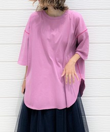 Q | Relax5分袖ワッペンT(Tシャツ/カットソー)