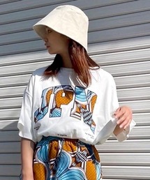 moyan ecri | <moyan ecri>JPN パッチ刺繍Tシャツ【アフリカンファブリック】(Tシャツ/カットソー)