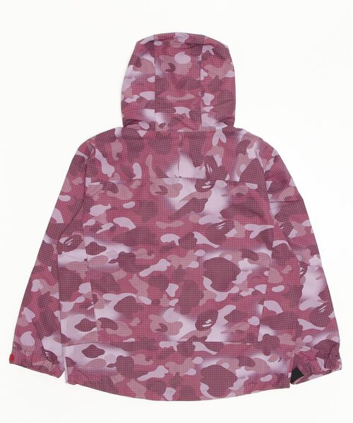A BATHING APE(アベイシングエイプ)の「GRID CAMO HOODIE JACKET L(マウンテンパーカー・レディース・ブラック/バーガンディー・SMALL/X-SMALL)」の14枚目の写真