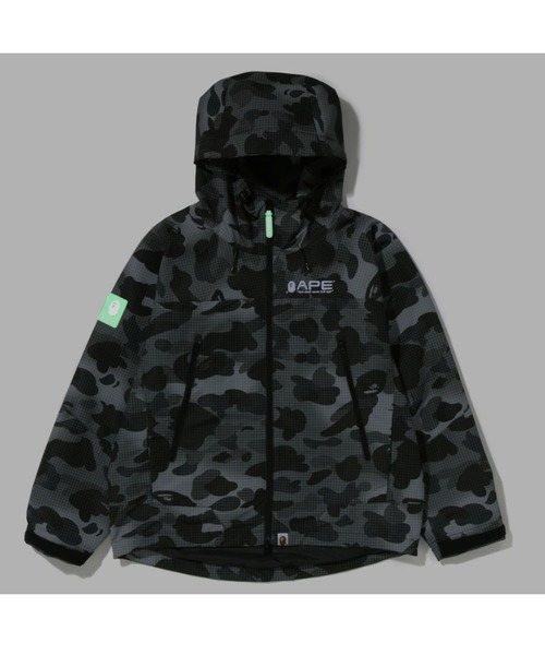 A BATHING APE(アベイシングエイプ)の「GRID CAMO HOODIE JACKET L(マウンテンパーカー・レディース・ブラック/バーガンディー・SMALL/X-SMALL)」の11枚目の写真