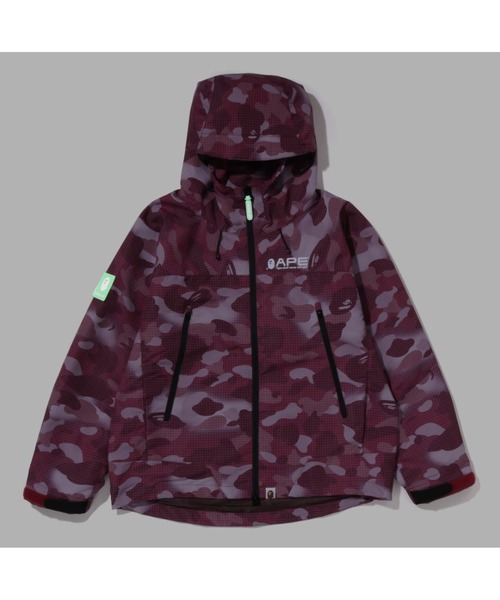 A BATHING APE(アベイシングエイプ)の「GRID CAMO HOODIE JACKET L(マウンテンパーカー・レディース・ブラック/バーガンディー・SMALL/X-SMALL)」の12枚目の写真