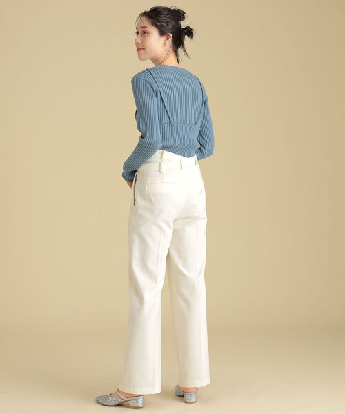 Ray BEAMS（レイビームス）の「Ray BEAMS / アシンメトリー ウエスト ワイド パンツ（その他パンツ・レディース・ブラック/オフホワイト・0/1）」の3枚目の写真