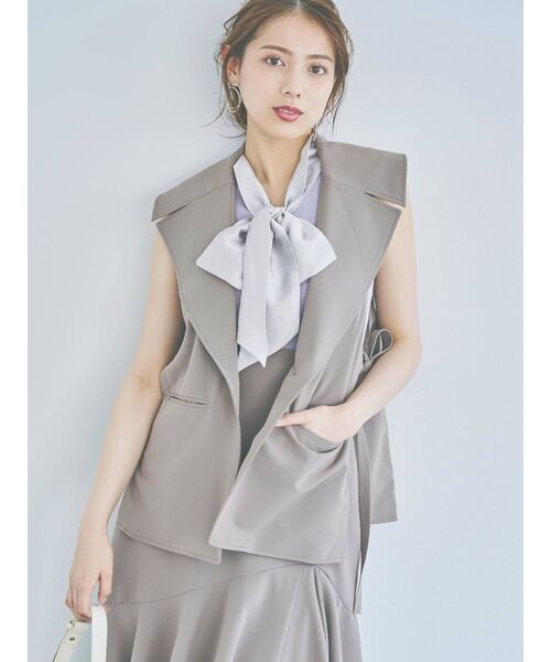 dazzlin（ダズリン）の「サイドリボンシングルジレ（ベスト・レディース・ブラック/モカ・FREE）」の22枚目の写真