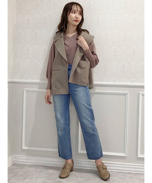 dazzlin（ダズリン）の「サイドリボンシングルジレ（ベスト・レディース・ブラック/モカ・FREE）」の20枚目の写真