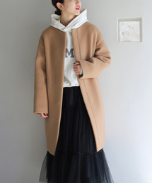 IENA | ラムウールノーカラーコート(ノーカラーコート)