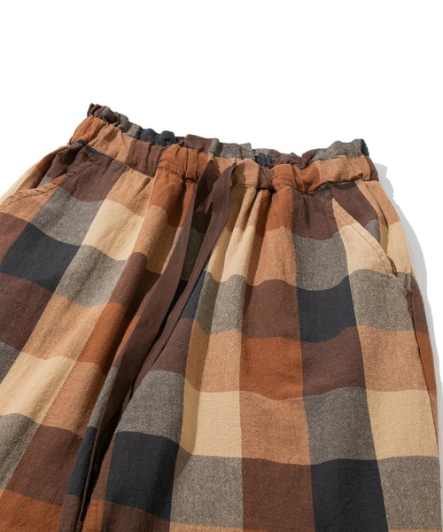 CUBE SUGAR(キューブシュガー)の「CUBE SUGAR/キューブシュガー 先染めチェックバルーンギャザーPT(その他パンツ・レディース・オレンジ/グリーン・FREE)」の3枚目の写真