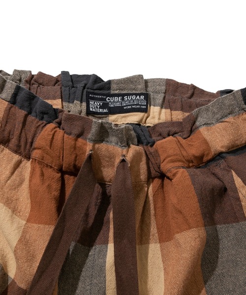 CUBE SUGAR(キューブシュガー)の「CUBE SUGAR/キューブシュガー 先染めチェックバルーンギャザーPT(その他パンツ・レディース・オレンジ/グリーン・FREE)」の4枚目の写真