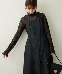 natural couture | 2022AW/セットアップ着用可/タックプリーツデニムジャンバースカート(ジャンパースカート)