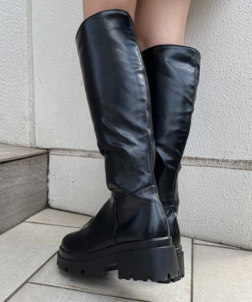 one after another NICE CLAUP（ワンアフターアナザーナイスクラップ）の「タンク底ロングブーツ（ブーツ・レディース・ブラック・SMALL/MEDIUM/LARGE）」の7枚目の写真