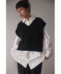 wide short knit vest(ワイドショートニットベスト)
