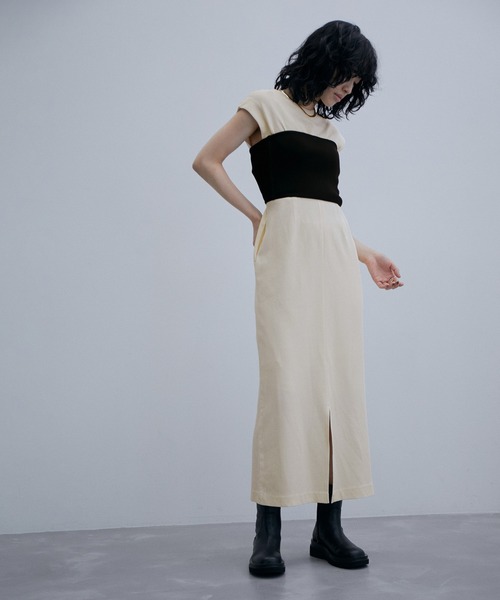 ADAM ET ROPE'(アダムエロペ)の「【SET】ニットビスチェ付きワンピース(ワンピース・レディース・ブラック/キナリ・FREE)」の18枚目の写真