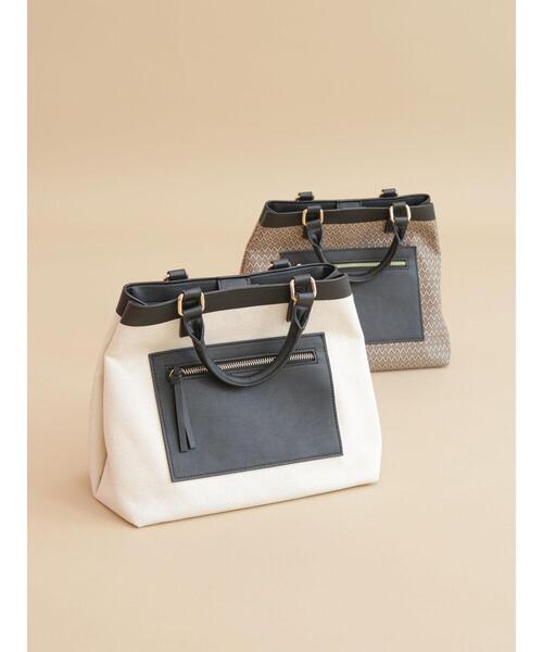 Te chichi（テチチ）の「モノグラム柄&キャンバストートバッグ（ハンドバッグ・レディース・ブラウン/オフホワイト・ﾌﾘ-）」の4枚目の写真