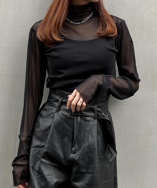 INGNI（イング）の「チュールタートルトップス（その他トップス・レディース・ブラック/パープル/アイボリー/その他34/ブルー/ピンク・M）」の2枚目の写真