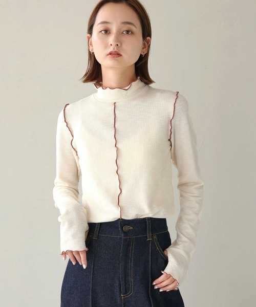 CLEIO（クレイオ）の「【CLEIO】リブメローハイネックトップス（Tシャツ/カットソー・レディース・ホワイト系その他/アイボリー・FREE）」の21枚目の写真