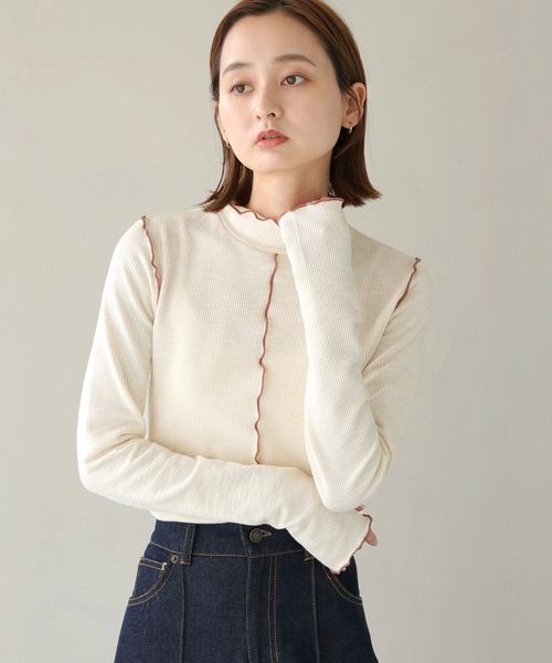 CLEIO（クレイオ）の「【CLEIO】リブメローハイネックトップス（Tシャツ/カットソー・レディース・ホワイト系その他/アイボリー・FREE）」の22枚目の写真
