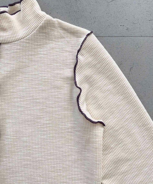 CLEIO（クレイオ）の「【CLEIO】リブメローハイネックトップス（Tシャツ/カットソー・レディース・ホワイト系その他/アイボリー・FREE）」の8枚目の写真