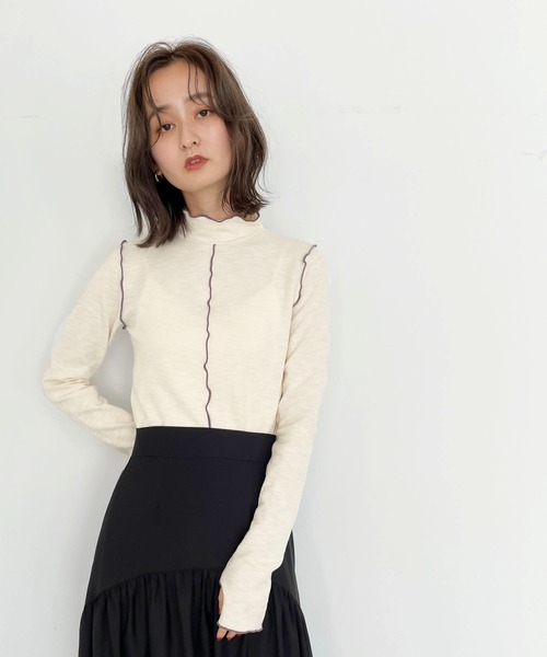 CLEIO（クレイオ）の「【CLEIO】リブメローハイネックトップス（Tシャツ/カットソー・レディース・ホワイト系その他/アイボリー・FREE）」の11枚目の写真