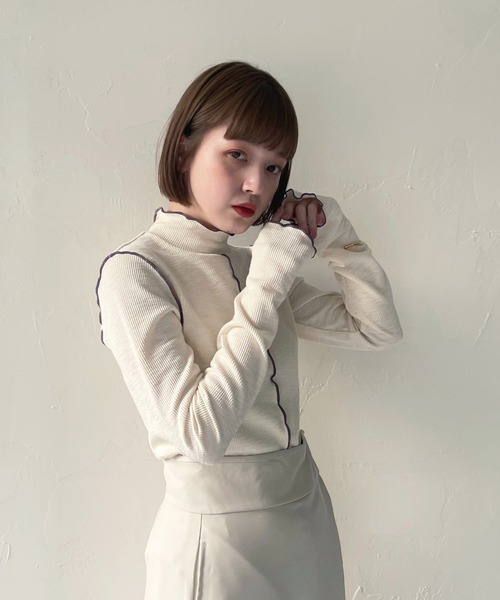 CLEIO（クレイオ）の「【CLEIO】リブメローハイネックトップス（Tシャツ/カットソー・レディース・ホワイト系その他/アイボリー・FREE）」の14枚目の写真