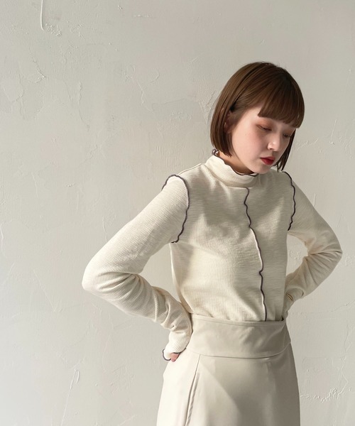 CLEIO（クレイオ）の「【CLEIO】リブメローハイネックトップス（Tシャツ/カットソー・レディース・ホワイト系その他/アイボリー・FREE）」の15枚目の写真