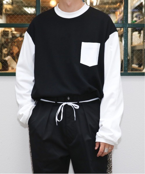 TOWNCRAFT（タウンクラフト）の「TOWN CRAFT / タウンクラフト 70S POCKET LS TEE 70S　ポケットLS シャツ（Tシャツ/カットソー・メンズ・ブラック/ブラウン・LARGE/MEDIUM）」の9枚目の写真