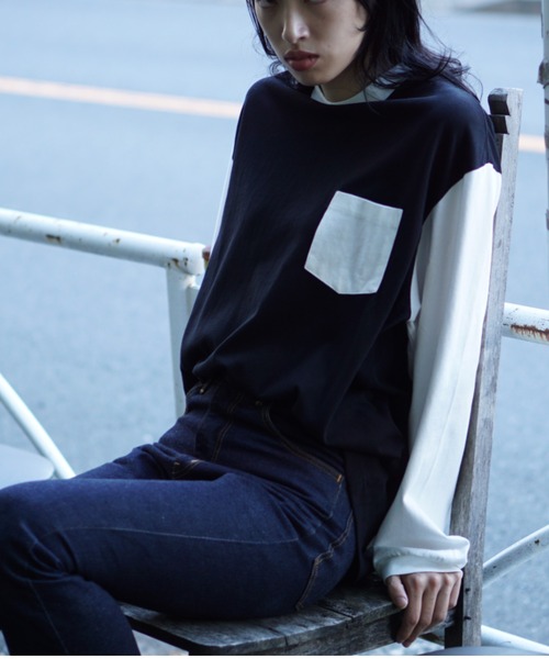 TOWNCRAFT（タウンクラフト）の「TOWN CRAFT / タウンクラフト 70S POCKET LS TEE 70S　ポケットLS シャツ（Tシャツ/カットソー・メンズ・ブラック/ブラウン・LARGE/MEDIUM）」の5枚目の写真