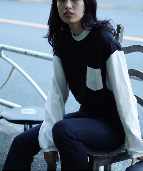 TOWNCRAFT（タウンクラフト）の「TOWN CRAFT / タウンクラフト 70S POCKET LS TEE 70S　ポケットLS シャツ（Tシャツ/カットソー・メンズ・ブラック/ブラウン・LARGE/MEDIUM）」の8枚目の写真