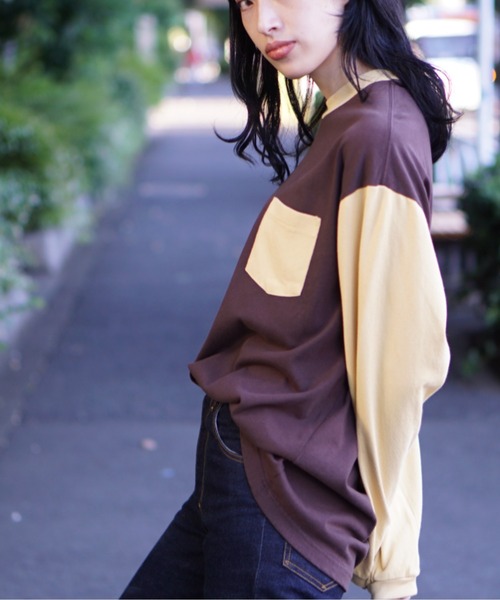 TOWNCRAFT（タウンクラフト）の「TOWN CRAFT / タウンクラフト 70S POCKET LS TEE 70S　ポケットLS シャツ（Tシャツ/カットソー・メンズ・ブラック/ブラウン・LARGE/MEDIUM）」の16枚目の写真