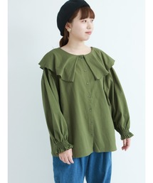 Samansa Mos2 | 前後着ビッグカラーカットソー(Tシャツ/カットソー)