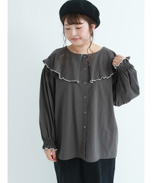 Samansa Mos2 | 前後着ビッグカラーカットソー(Tシャツ/カットソー)