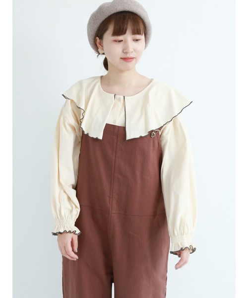 Samansa Mos2(サマンサ モスモス)の「前後着ビッグカラーカットソー(Tシャツ/カットソー・レディース・グリーン/シルバーグレー/チャコール・フリ-)」の16枚目の写真