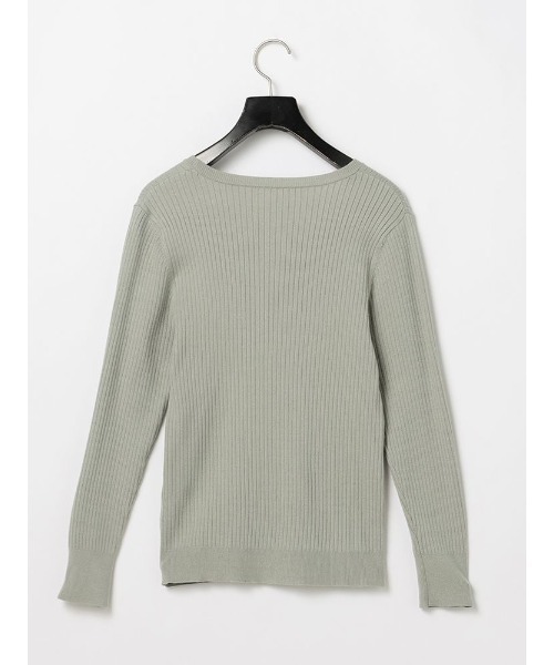 Perfect Suit FActory（パーフェクトスーツファクトリー）の「パールボタンつきリブニット（ニット/セーター・レディース・グリーン/ベージュ/ブルー・L/M/S）」の10枚目の写真