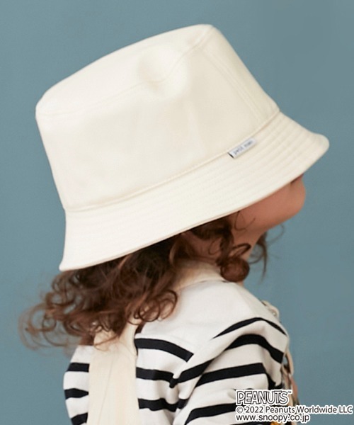 petit main(プティマイン)の「フェイクレザーバケットハット(ハット・キッズ・アイボリー/ブラック・52cm/54cm/50cm)」の4枚目の写真