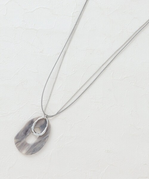 SHOO・LA・RUE(シューラルー)の「◆マッドパーツネックレス(ネックレス・レディース・ダークブラウン/ベージュ/グレー・00)」の2枚目の写真
