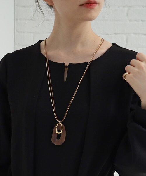 SHOO・LA・RUE(シューラルー)の「◆マッドパーツネックレス(ネックレス・レディース・ダークブラウン/ベージュ/グレー・00)」の8枚目の写真