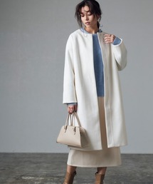 Col Pierrot / ノーカラーコート/FREE/ウール/NVY/1155// Pierrot｜ピエロのノーカラーコート通販 - ZOZOTOWN