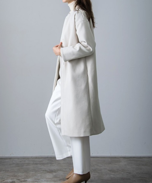 セール】メルトンノーカラーコート（ノーカラーコート）｜Pierrot