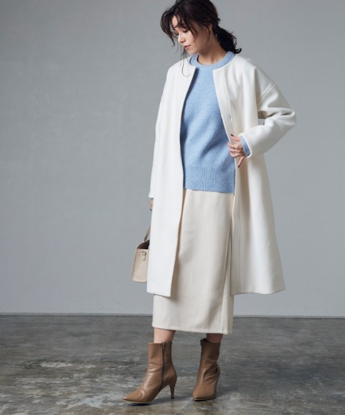 メルトンノーカラーコート（ノーカラーコート）｜Pierrot（ピエロ）の